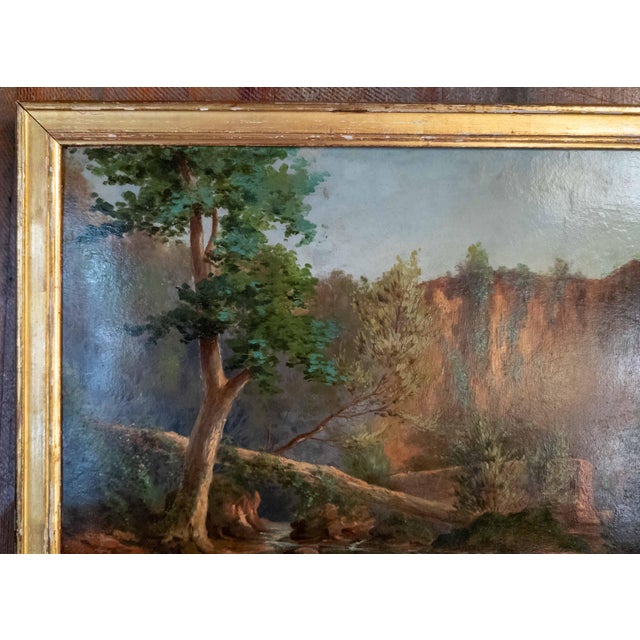 French 19th Century French Italian Campagna Landscape Painting Attributed to Paul Jean Flandrin For Sale - Image 3 of 15