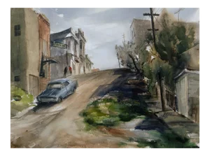 Henry W. Doane Large Watercolor, Old Martinez California