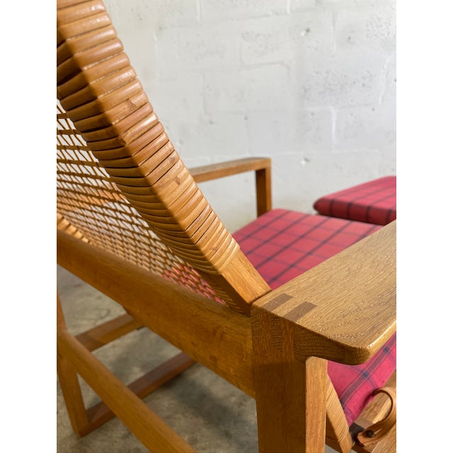 Wood Borge Mogensen Bm-2254 Danish Modern Lounge Chair & Ottoman For Sale - Image 7 of 16