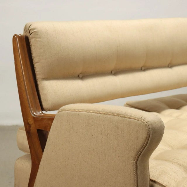 Vintage Three-Seater Sofa in Wood, 1950s For Sale - Image 4 of 12