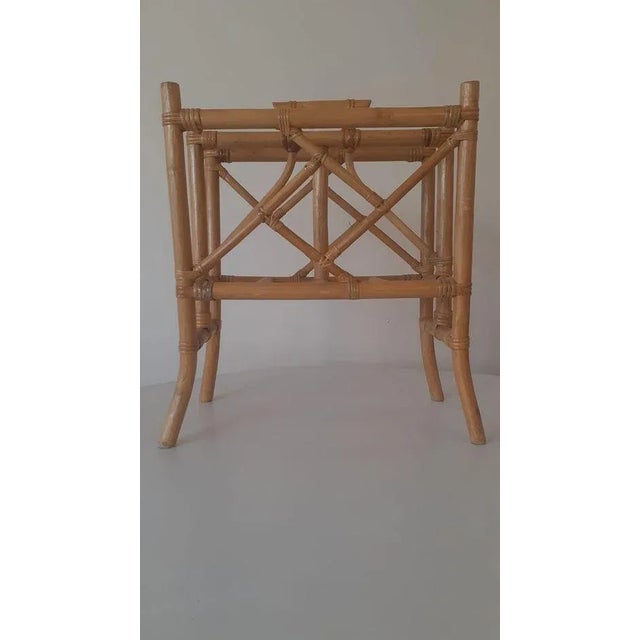 Chippendale 1950s Chippendale Bamboo Magazine Rack For Sale - Image 3 of 7