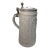 Large Antique 1800's German Pottery Porcelain Pewter Lidded Beer Stein Mug For Sale