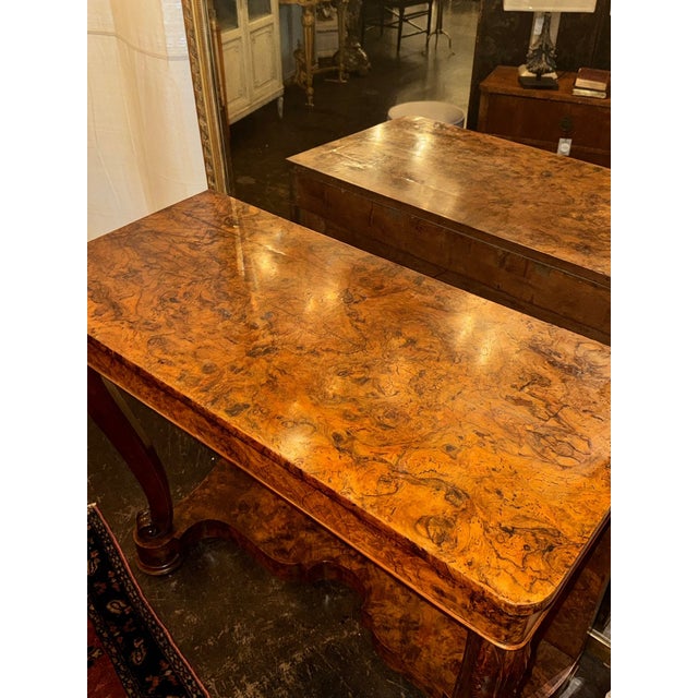 19th Century 19th C. Italian Burl Walnut Console For Sale - Image 5 of 7