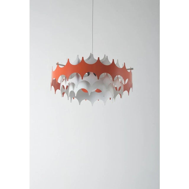 Red Vintage Pendant Lamp by Doria Leuchten, 1960s For Sale - Image 8 of 8