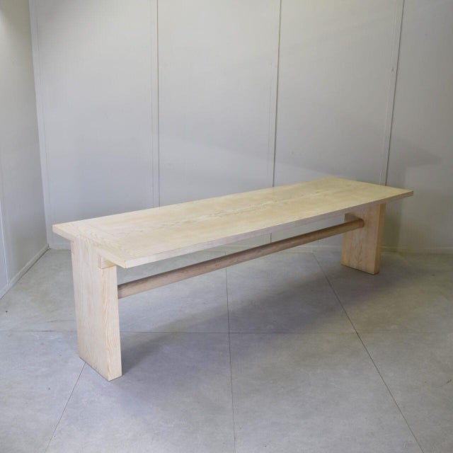 Mid-Century Modern Valmarana Dining Table in Bleached Ash by Carlo Scarpa for Simon International, 1974 For Sale - Image 3 of 13