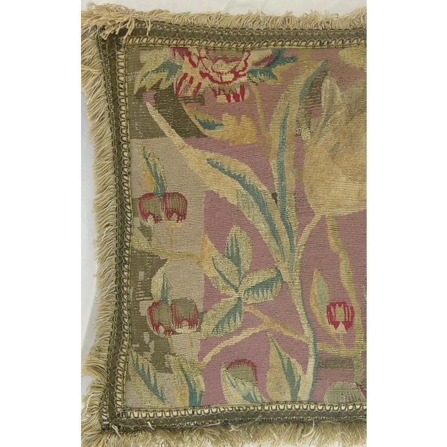 Traditional Antique 17th Century Brussels Tapestry Pillow - 16'' X 16'' For Sale - Image 3 of 6