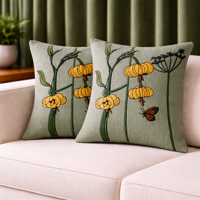 Exquisite Luxury Arts & Crafts Sofa Cushions / Pillows For Sale - Image 4 of 5