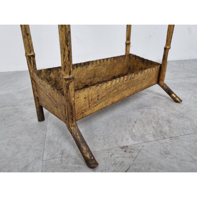 Brown Chinoiserie Faux Bamboo Umbrella Stand, 1960s For Sale - Image 8 of 11
