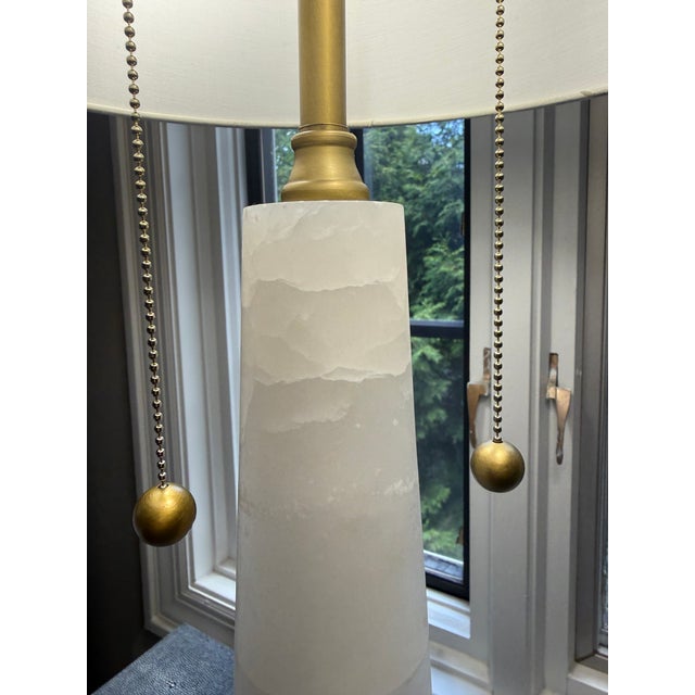 Marble and Brass Table Lamps (Pair) For Sale - Image 4 of 8