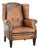 Large Sheepskin Leather Wing Chair For Sale