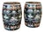 Late 20th Century Chinese Export Black Ground Famille Rose Porcelain Garden Stools For Sale