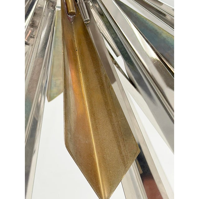 Nickel & Brass "Sunburst" Chandelier by Remains Lighting, Los Angeles Modern For Sale - Image 15 of 18