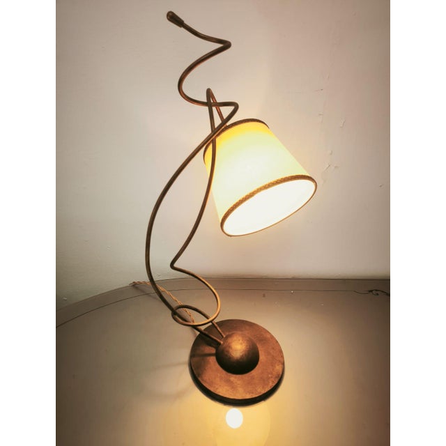 Vintage Lamp with Parchment Shade, 1980s For Sale - Image 10 of 11