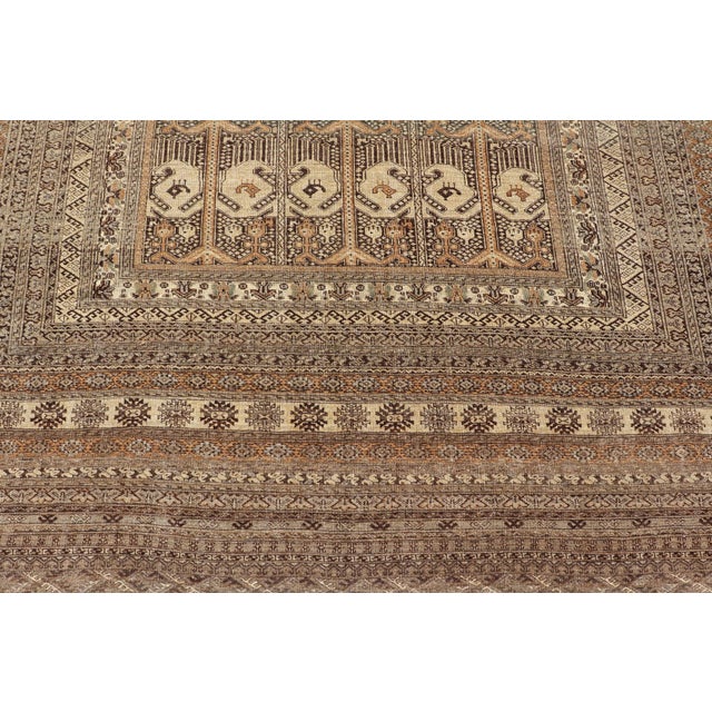 Hand-Knotted Turkomen Ersari Rug in Wool With All-Over Tribal Beluch Design 10'2 X 12'8 For Sale - Image 10 of 13