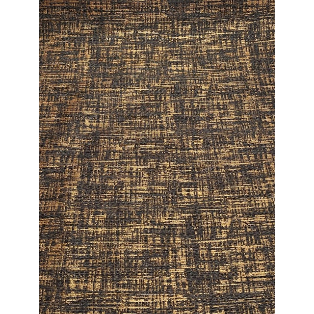 Caracole Modern Gold and Charcoal Abstract Designer Fabric 2511-12cc - 53.5 Yrads For Sale