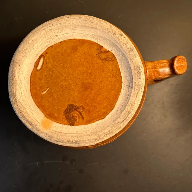 Ceramic 1909 Large Brown Glaze Pitcher For Sale - Image 7 of 8