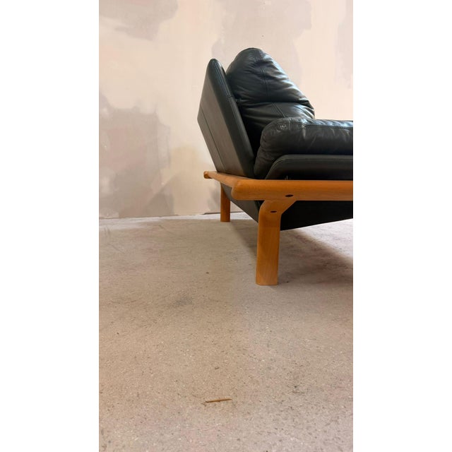 Danish Two-Seater Sofa in Teak and Dark Green Leather from Komfort, 1970s For Sale - Image 9 of 17