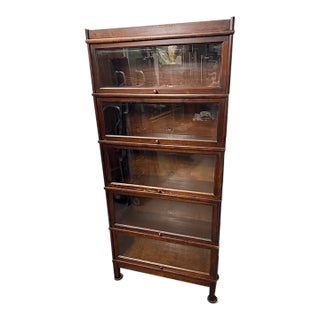 Hale 5 Stack Mahogany Finish Barrister Bookcase For Sale