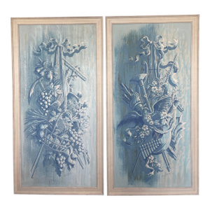 Italian Hand Painted Pastoral Panels, by Duane Perrigo, Pair