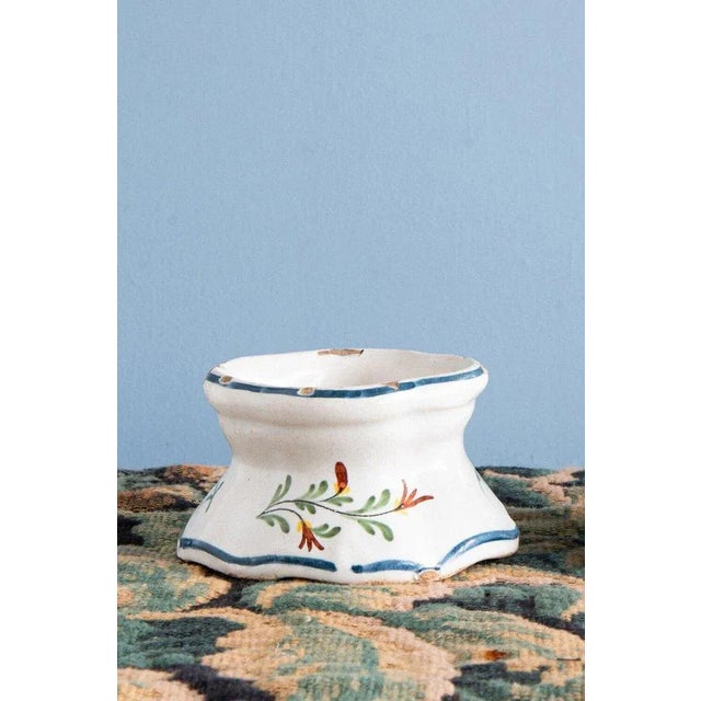 18th Century Floral Salt Pigs from Rouen Faience, Set of 2 For Sale - Image 4 of 7