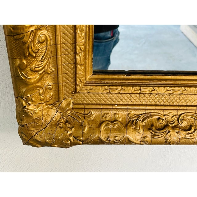 Hollywood Regency 1940s Hollywood Regency Gold Framed Wall Mirror For Sale - Image 3 of 9