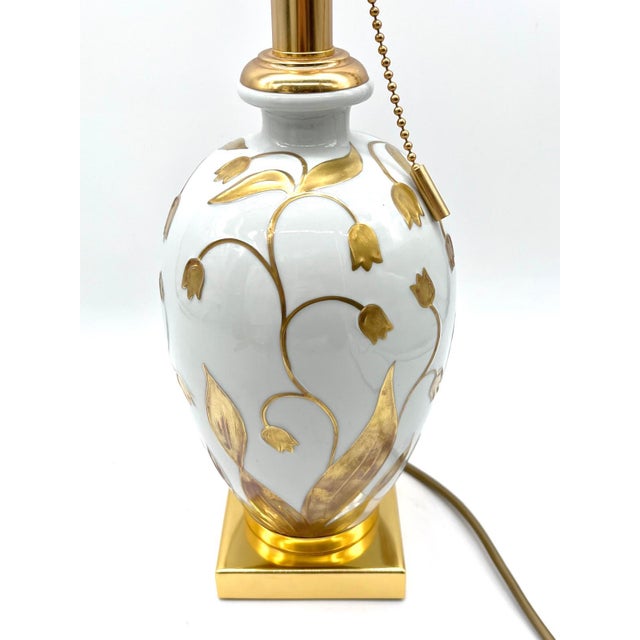 Gold Table Lamps in Porcelain and 24kt Gold by Mangani Florenz for Oggetti, Italy, 1970s, Set of 2 For Sale - Image 8 of 16