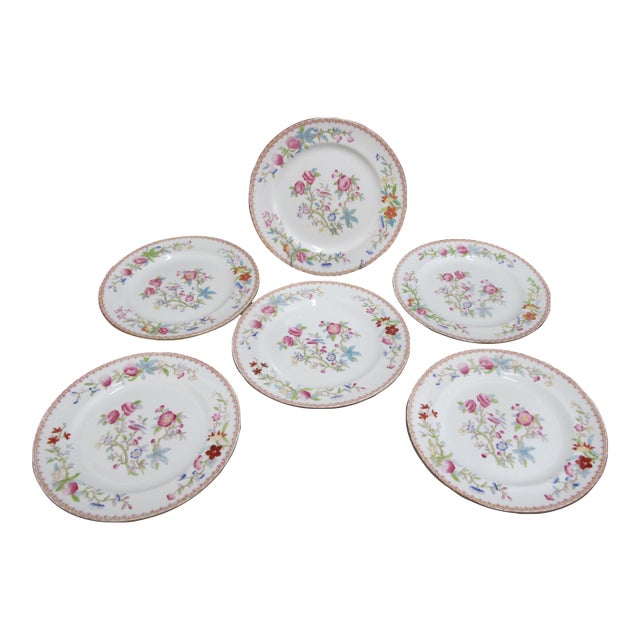 Royal Doulton Ito Smooth E2929 Exotic Song Bird 8" Salad Plate Set of 6 For Sale
