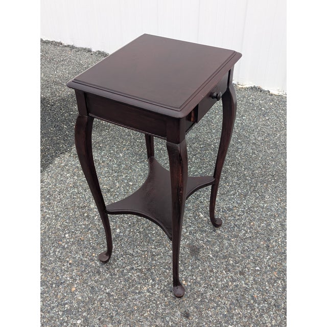 Vintage Mahogany Drinks Accent Side Table With Wood Gallery For Sale - Image 4 of 9