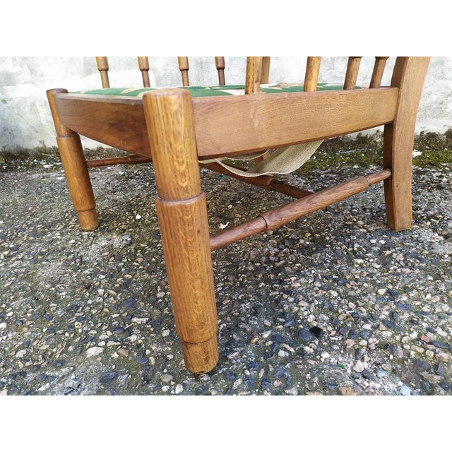 Tan Set of Upholstered Oak Sofa and Chair, 1950s For Sale - Image 8 of 18