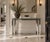 American Mid-Century Modern, Console Table, Constructivist Style, Chromed Steel, Beveled Glass, USA, 1980s An interesting...