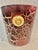 Hollywood Regency Vintage Italian Oxblood Red & Gold Crackle Glass Ice Bucket With Gilt Handles For Sale - Image 3 of 9