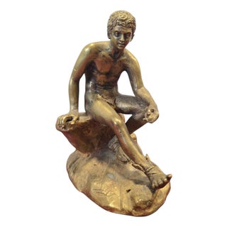 19th Century Grand Tour Bronze of Hermes Seated on a Rock For Sale