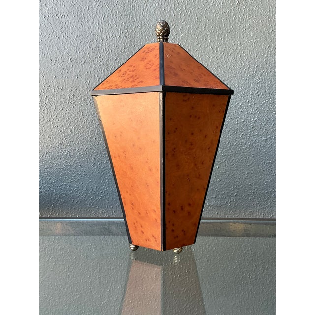 Vintage Boho Faceted Burl Wood Lidded Box For Sale - Image 12 of 12