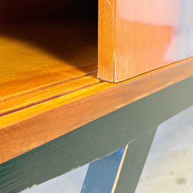 Wood Vintage High-Gloss Highboard with Display Cabinet, 1970s For Sale - Image 7 of 16