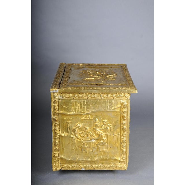 Antique Dutch Chest in Gilt Brass, 19th Century For Sale - Image 5 of 13