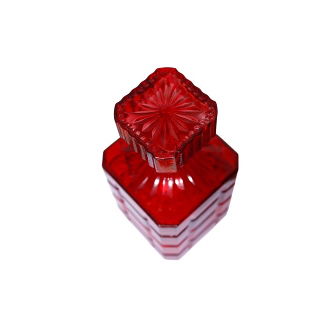 Late 20th Century Godinger Radius Red Crystal Decanter For Sale - Image 5 of 6