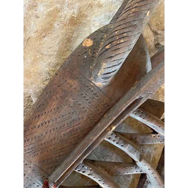 African ‘Ci Wara’ Male Antelope Wood Carved Ceremonial, Tribal Art Headdress of the Bamana Peoples of Mali For Sale - Image 9 of 12