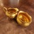 Vintage Wheeling Porcelain China W. VA Painted Gold China Sugar and Creamer set approximately 3.5w x 2.75d x 2.75h sugar...