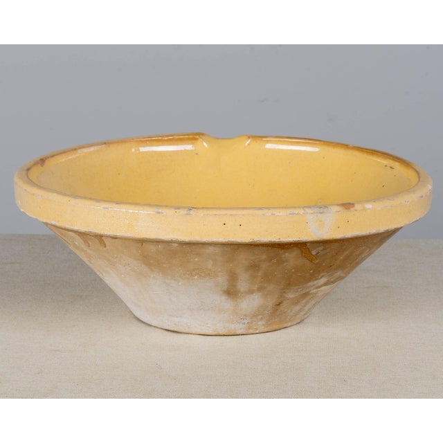 1930s French Country Yellow Glazed Earthenware Tian Bowl, Rustic Provence For Sale - Image 5 of 11