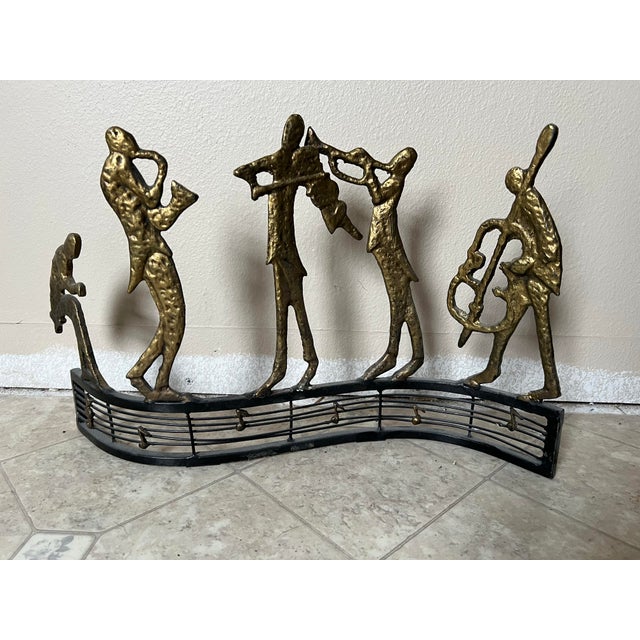 1980s Vintage Metal Quintet Musical Score Statue For Sale - Image 5 of 5
