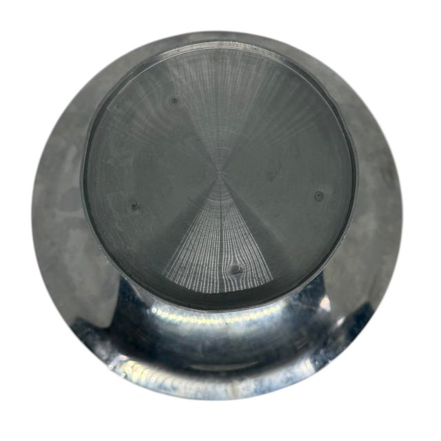 Metal Vintage Stainless Steel 7” Tall Pedestal Cake Stand For Sale - Image 7 of 12