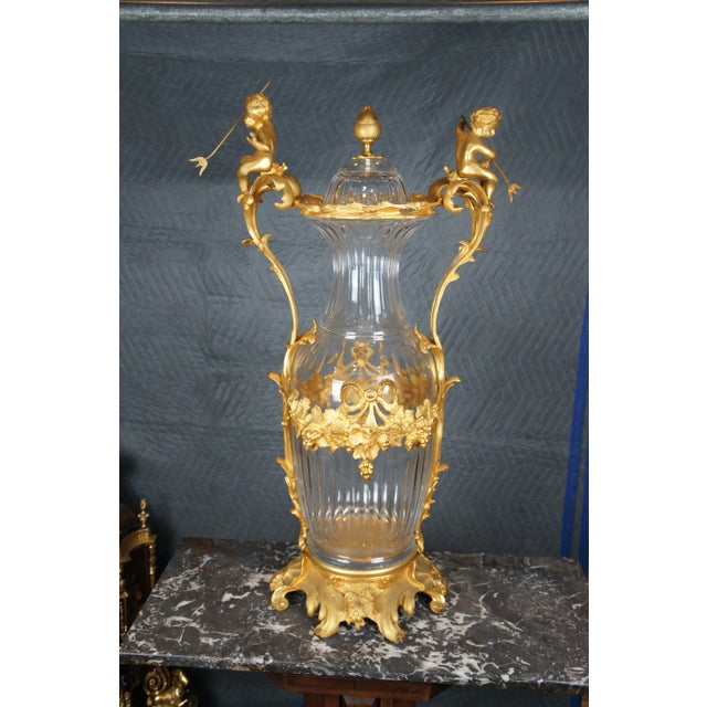 Eric Stepniewski French Louis XV Rococo Ormolu & Crystal Figural Cherub Vase For Sale - Image 12 of 12
