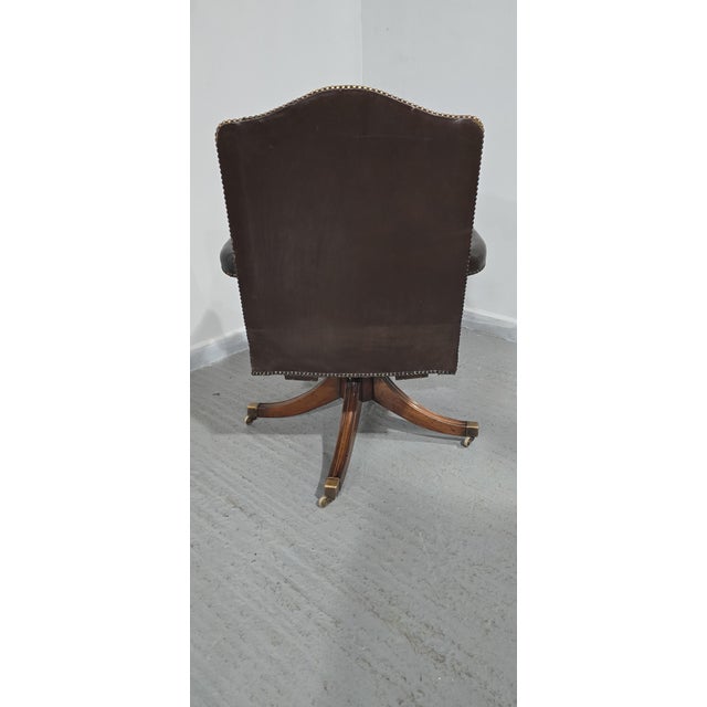 Mahogany Swivel Office Desk Chair, 1920 For Sale - Image 11 of 15