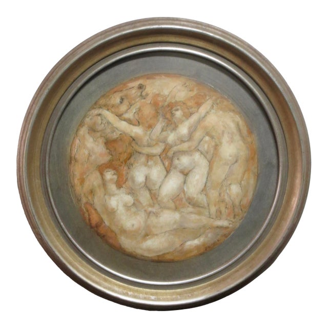 Painting by Charles Burdick Tondo Form Circa 2002 For Sale