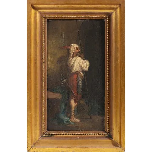 Frederic Arthur Bridgman, Male Figure, Oil on Wood, Framed For Sale
