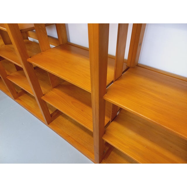 Large Modular Bookcase with Pine Shelves, 1970s, Set of 6 For Sale - Image 9 of 18
