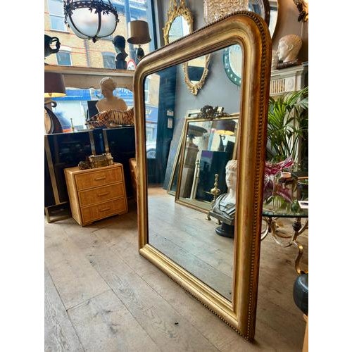 Antique French Louis Philippe Mirror in Gold Gilt, 1840 For Sale - Image 12 of 13