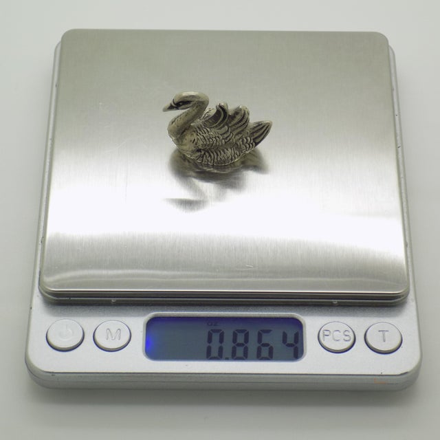 Vintage Italian Silver 800 Swan Miniature Figurine, 1960s For Sale - Image 10 of 12