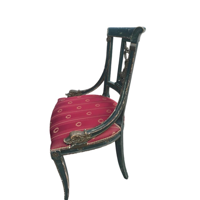 19th Century Venetian Hand Carved Empire Chair Italy For Sale - Image 11 of 12