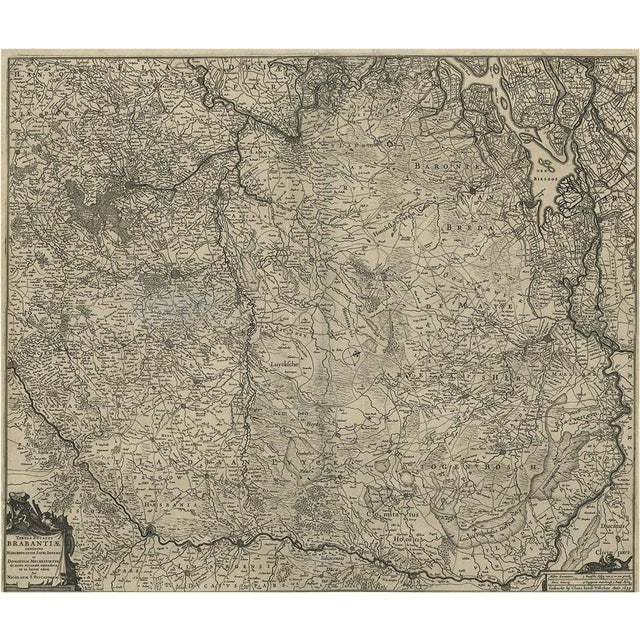 Map of the South of the the Netherlands and the North of Belgium, 1680 For Sale